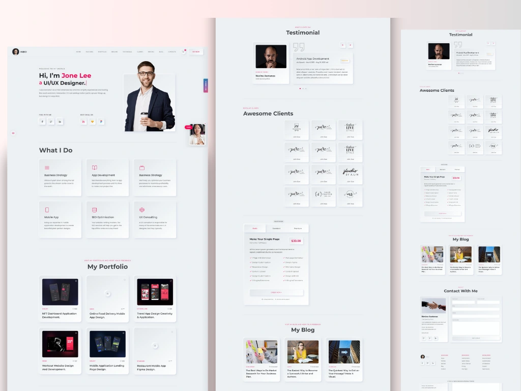 A professional portfolio design react js